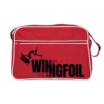Wingfoiler avec lettrage - Sac Retro - rouge/blanc - Devant