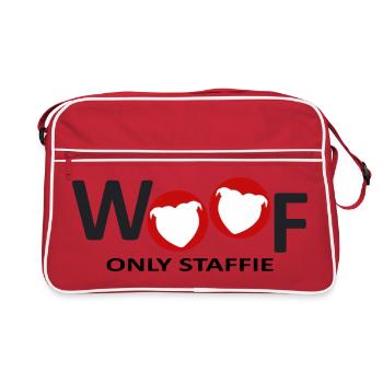 Staffie woof - 032 - Sac Retro - rouge/blanc - Devant