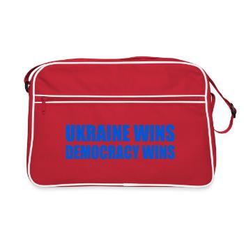 Ukraine wins democracy wins - Retro Bag - red/white - Front