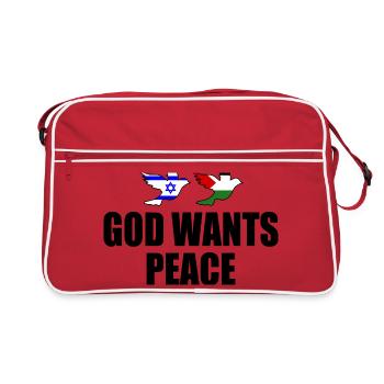 God wants peace for israel free palestine - Sac Retro - rouge/blanc - Devant