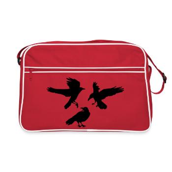 Drei Rabenkrähen - Retro Tasche - Rot/Weiß - Vorne
