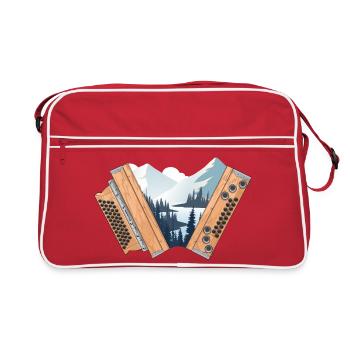 Styrian Harmonica Home Winter | ZiachON! - Retro Bag - red/white - Front