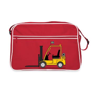 Forklift Sweden flag - Retro Bag - red/white - Front