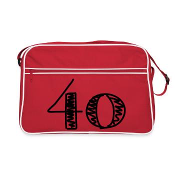 40. 40 YEARS. 40th ANNIVERSARY. 40TH ANNIVERSARY. - Retro Bag - red/white - Front