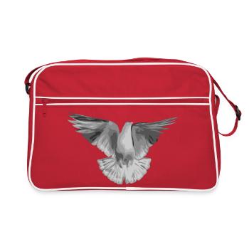 Gris pâle tourterelle - Sac Retro - rouge/blanc - Devant