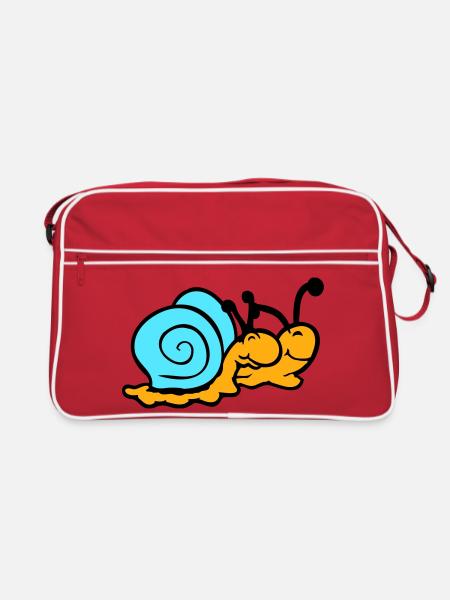 2 Snail Shell Snails Team In Love Friends - Retro Bag - red/white - Front
