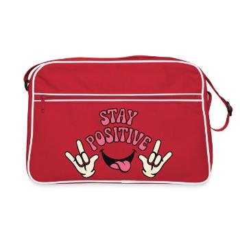 Playful Positive Vibes Typography Design - Retro Bag - red/white - Front