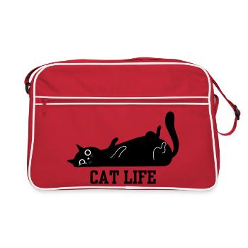 Croquis de ligne abstraite minimale - Sac Retro - rouge/blanc - Devant