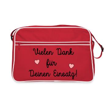 Merci beaucoup engagement soutien - Sac Retro - rouge/blanc - Devant