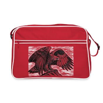 Sweet Golden Eagle | Cute Eagle Motif Gift - Retro Bag - red/white - Front