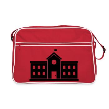 School building - Retro Bag - red/white - Front