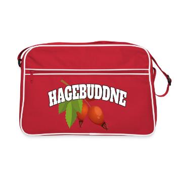 Hagebuddne – Diction de jeu de mots sur le mème - Sac Retro - rouge/blanc - Devant