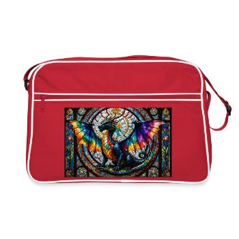 Dragon en style verre - Sac Retro - rouge/blanc - Devant