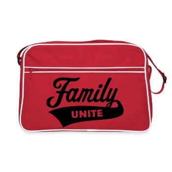 Famille unie (Équipe / Équipe / Noir) - Sac Retro - rouge/blanc - Devant