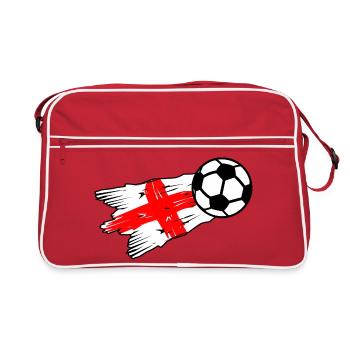 Le drapeau anglais rencontre le football - Sac Retro - rouge/blanc - Devant
