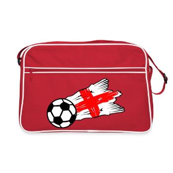 St Georg Kreuz Fußball Graffiti - Retro Tasche - Rot/Weiß - Vorne