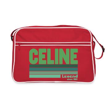 Céline-grüne Legende - Retro Tasche - Rot/Weiß - Vorne