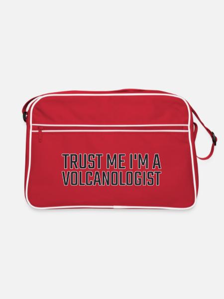 Volcanologist Trust me Volcanology - Retro Bag - red/white - Front