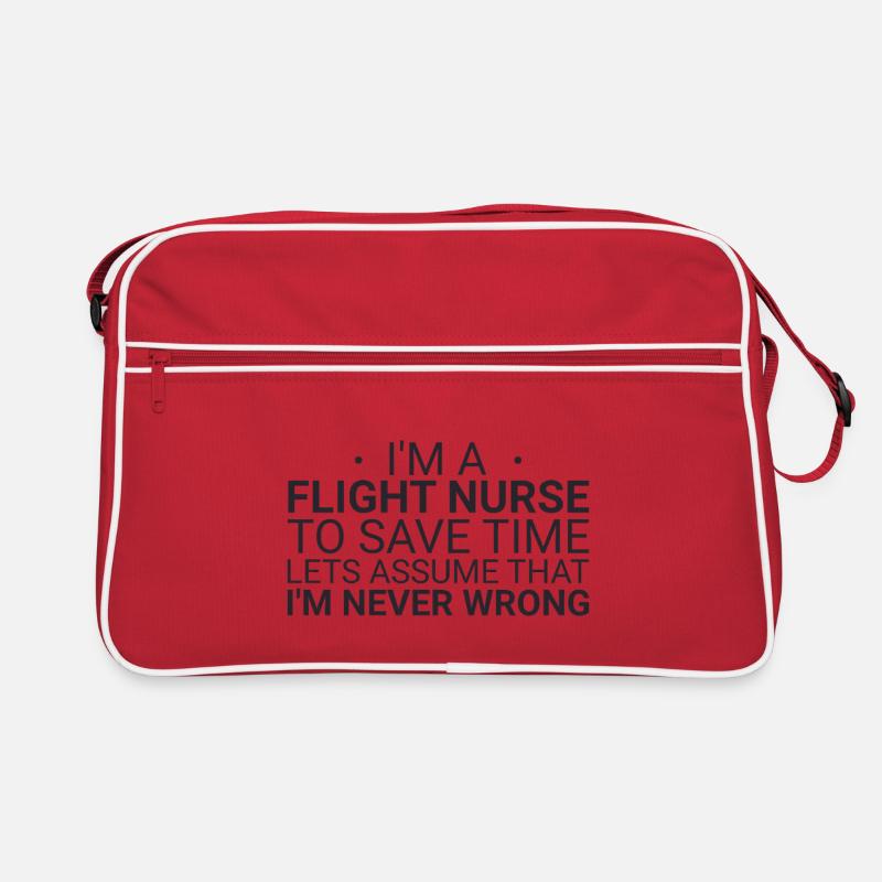 Flight Nurse Never Wrong Luftrettung Retro Tasche