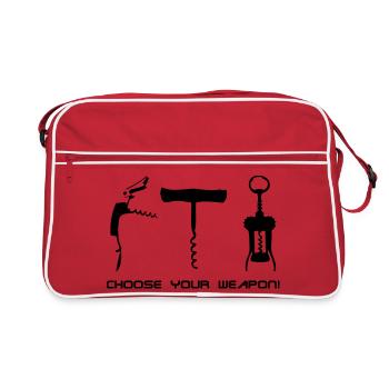 choose your weapon! - Retro Tasche - Rot/Weiß - Vorne