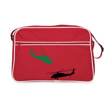 hubschrauber helikopter militär - Retro Tasche - Rot/Weiß - Vorne
