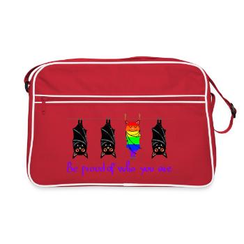 Bats Pride LGBT Be proud of who you are GAY PRIDE - Retro Bag - red/white - Front