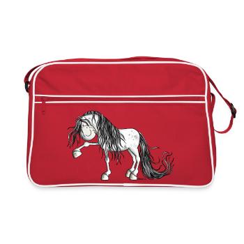 Lustiger Andalusier - Retro Tasche - Rot/Weiß - Vorne