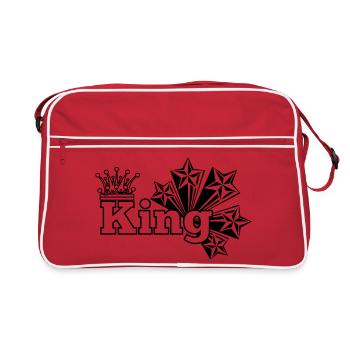 King stars and crown - Retro Bag - red/white - Front