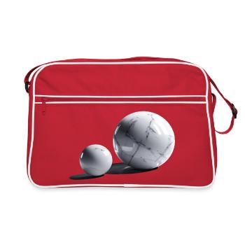 Marble Ball/Sphere - Retro Bag - red/white - Front