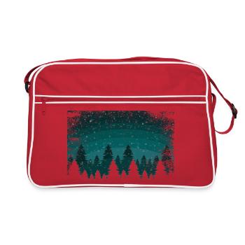 Snowfall fir trees | snowland with transparent area - Retro Bag - red/white - Front