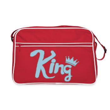 König Blaue Krone - Retro Tasche - Rot/Weiß - Vorne