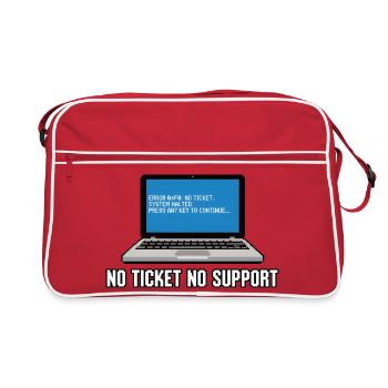 No Ticket No Support Admin IT-Support Spruch - Retro Bag - red/white - Front