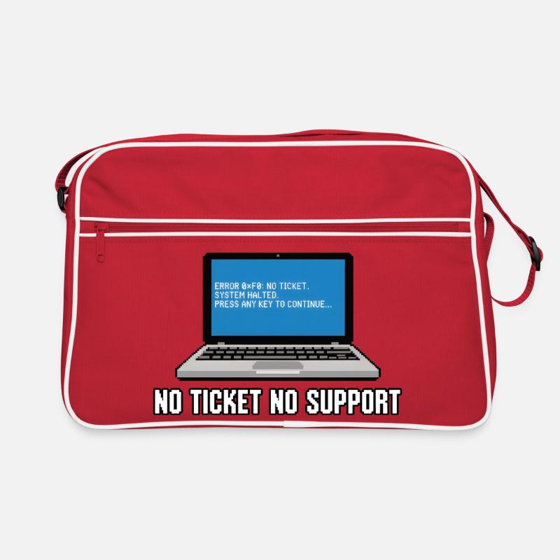 No Ticket No Support Admin IT-Support Spruch Retro Tasche