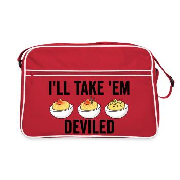 I'll take them, devilish Thanksgiving eggs - Retro Bag - red/white - Front
