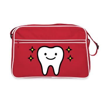 Tooth Cute - Retro Bag - red/white - Front