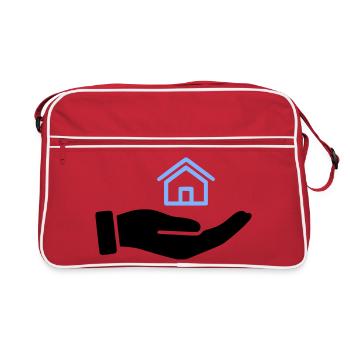 Hand holding house property - Retro Bag - red/white - Front