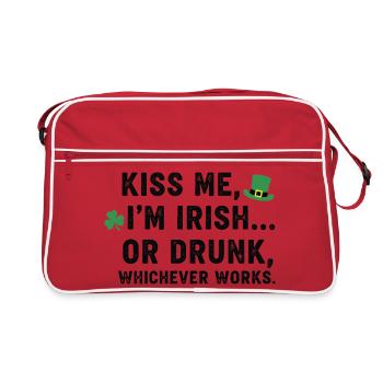 Kiss Me I'm Irish Or Drunk Tee - Retro Bag - red/white - Front