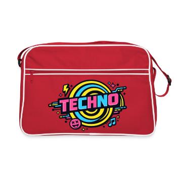Techno Neon Retro Circle - Retro Bag - red/white - Front