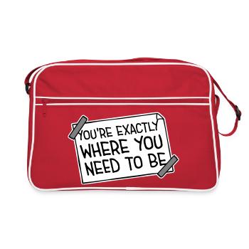 You're Exactly Where You Need To Be Inspiring - Retro Bag - red/white - Front