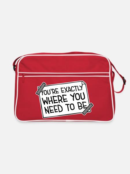 You're Exactly Where You Need To Be Inspiring - Retro Bag - red/white - Front