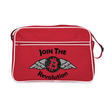 Motif de l’aile Bitcoin - Sac Retro - rouge/blanc - Devant