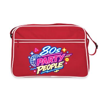 Fêtards des années 80 Néon rétro - Sac Retro - rouge/blanc - Devant