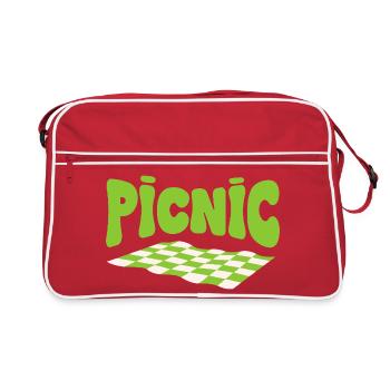 Green Picnic and Chlorophyll Checkerboard Carpet - Retro Bag - red/white - Front