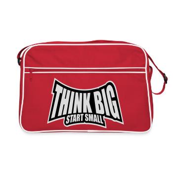 Pensez Grand, Commence, Petit, Motivation, Mentalité, Évolution. - Sac Retro - rouge/blanc - Devant