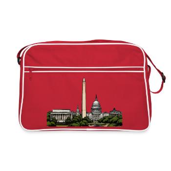 Washington Skyline Motiv - Retro Tasche - Rot/Weiß - Vorne