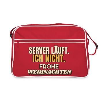 Server läuft. Ich nicht. Frohe Weihnachten - IT - Retro Tasche - Rot/Weiß - Vorne