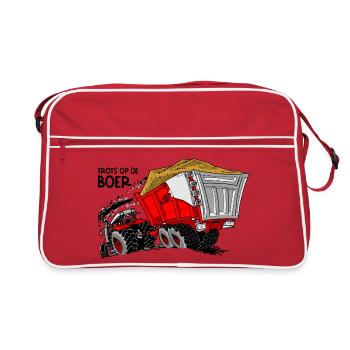 0954 Fier du fermier COULEUR - Sac Retro - rouge/blanc - Devant