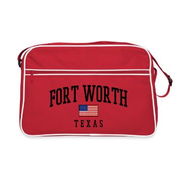 Motif du drapeau de Fort Worth, Texas, USA - Sac Retro - rouge/blanc - Devant