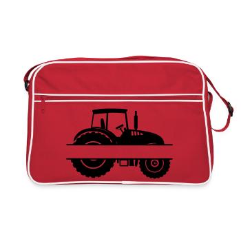 Farm Tractor Emblem - Retro Bag - red/white - Front