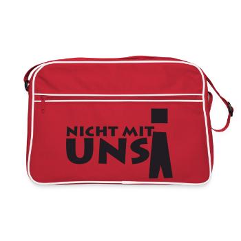 nicht mit uns! - Retro Tasche - Rot/Weiß - Vorne